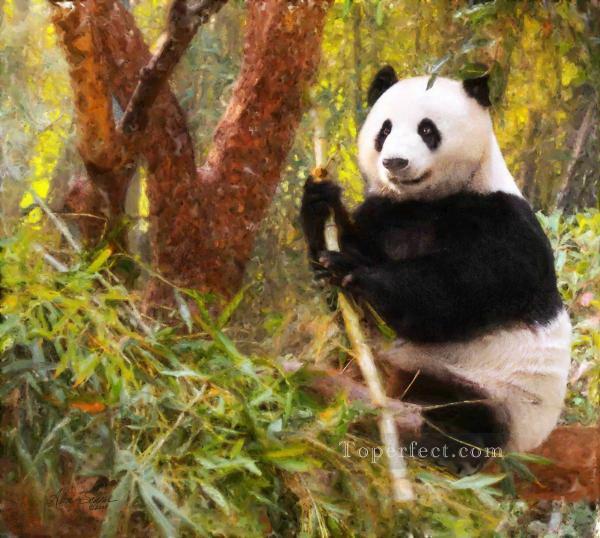Pandabär alice Schear Tiere Ölgemälde